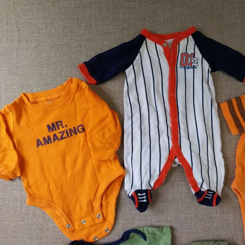 Baby Infant Boy Clothing Bundle Bodysuit Variety Of Colors 10 Pieces Newborn #9